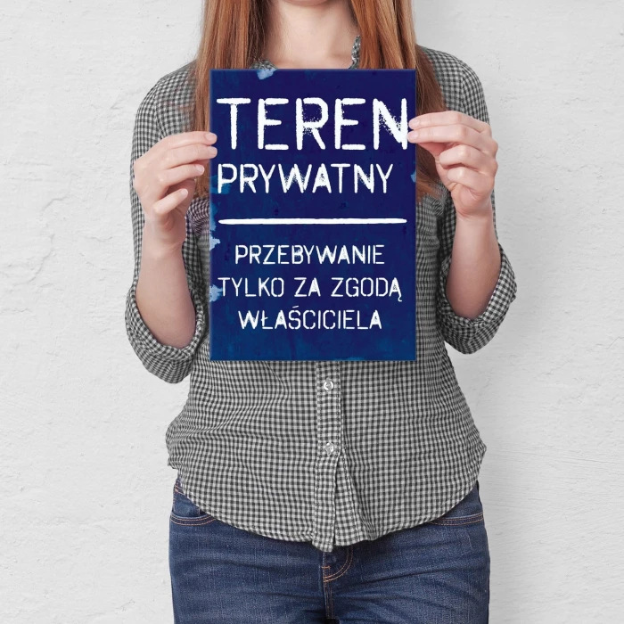 Plakat metalowy Teren prywatny Prezent