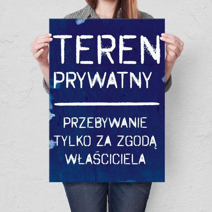 Plakat metalowy Teren prywatny Prezent