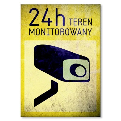 Plakat metalowy Teren monitorowany Prezent