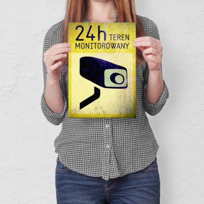 Plakat metalowy Teren monitorowany Prezent