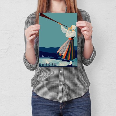 Plakat metalowy Szwecja Prezent