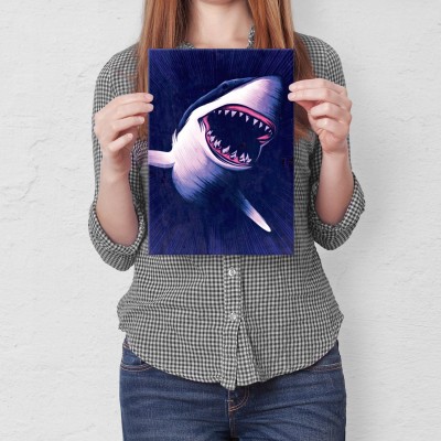 Plakat metalowy Rekin Prezent