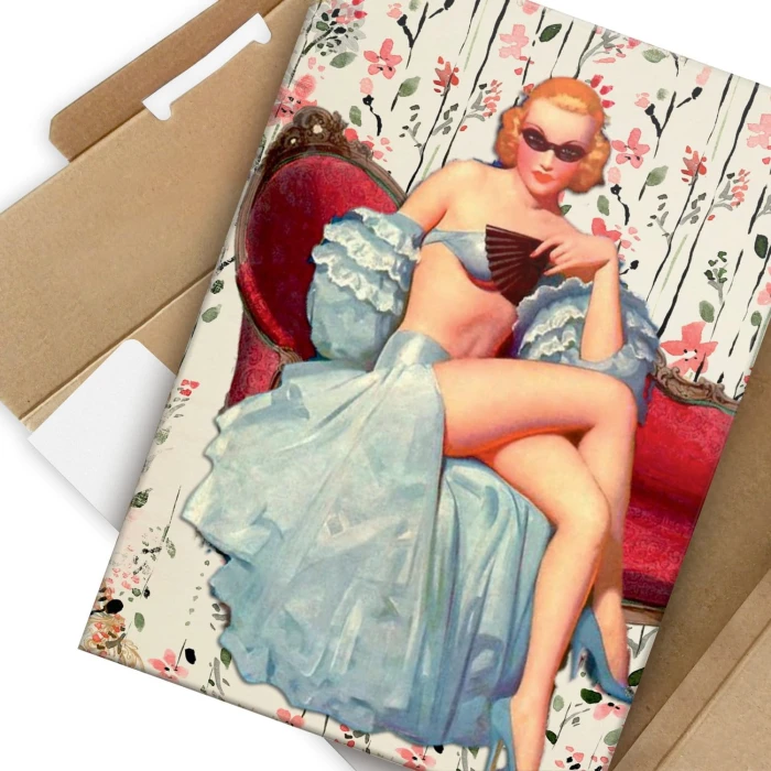 Plakat metalowy Retro lady Prezent