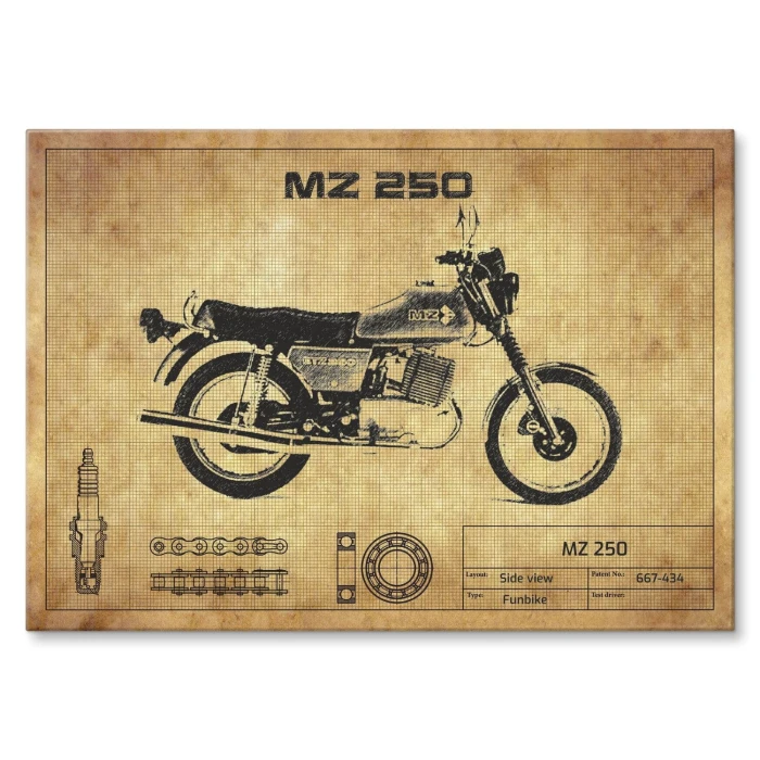 Plakat metalowy MZ 250 Prezent