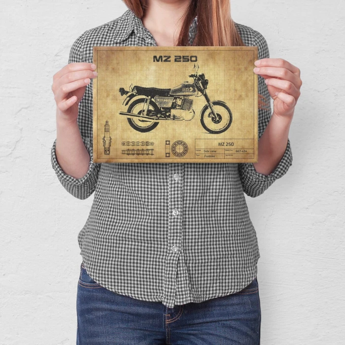 Plakat metalowy MZ 250 Prezent
