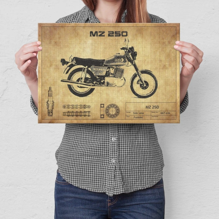 Plakat metalowy MZ 250 Prezent