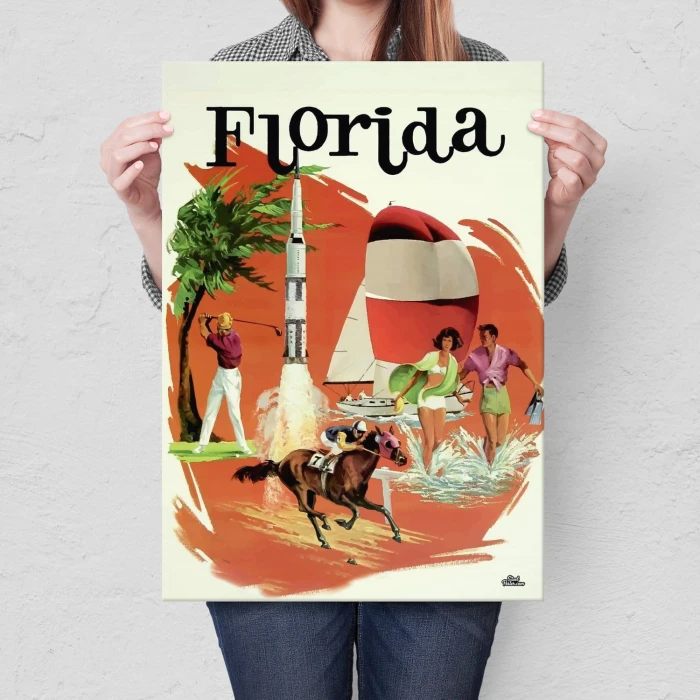 Plakat metalowy Florida Prezent