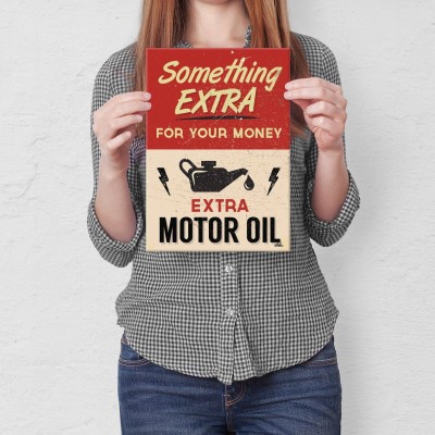 Plakat metalowy Ekstra motor oil Prezent