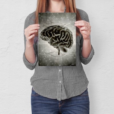 Plakat metalowy Mózg Prezent