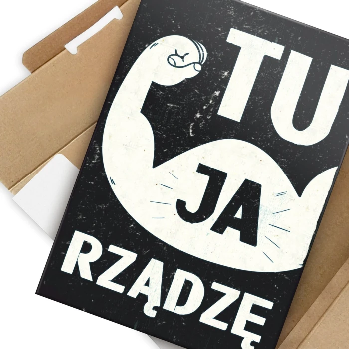 Plakat metalowy Ja tu rządzę! Prezent