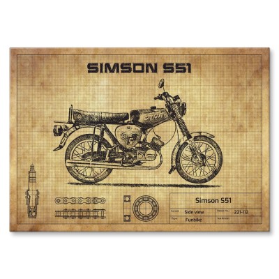 Plakat metalowy Simson S51 funbike Prezent