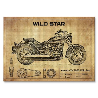 Plakat metalowy Yamaha XV Wild Star Prezent