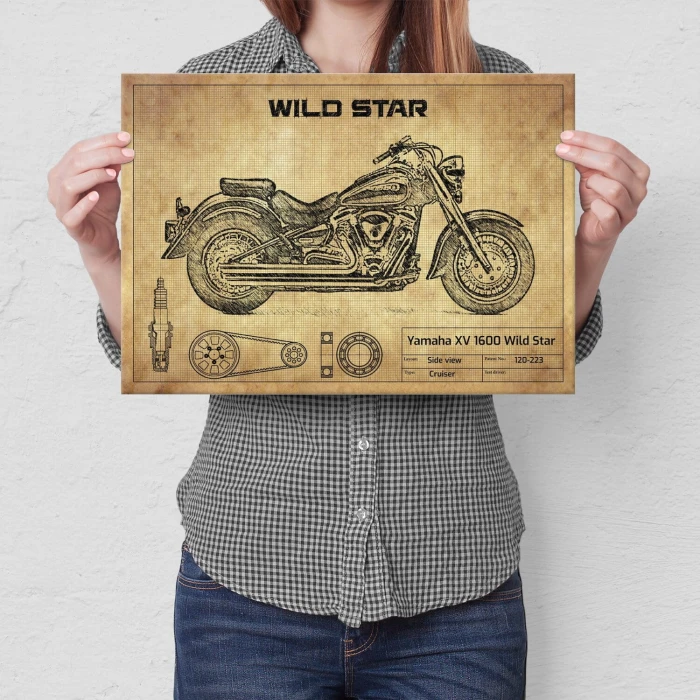 Plakat metalowy Yamaha XV Wild Star Prezent