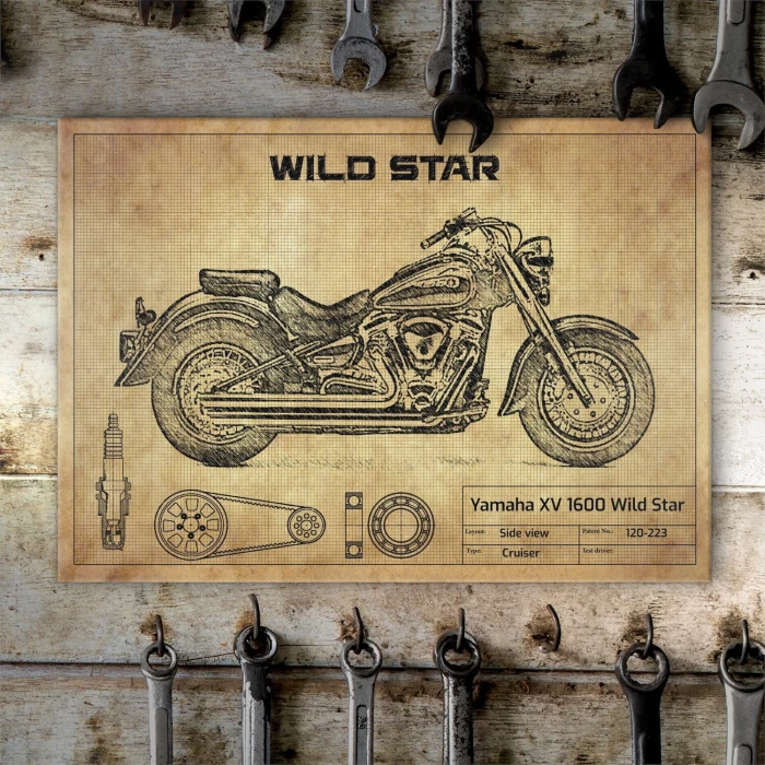 Plakat metalowy Yamaha XV Wild Star Prezent