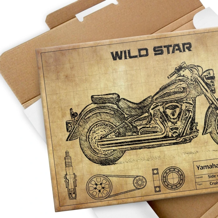 Plakat metalowy Yamaha XV Wild Star Prezent