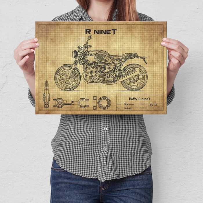 Plakat metalowy BMW R nineT Prezent