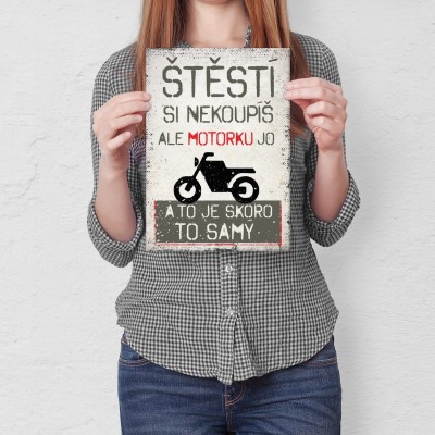 Plakat metalowy Štěstí si nekoupíš Prezent