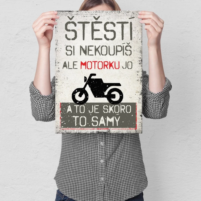 Plakat metalowy Štěstí si nekoupíš Prezent