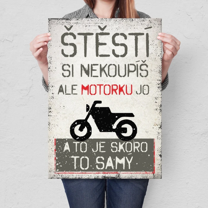 Plakat metalowy Štěstí si nekoupíš Prezent