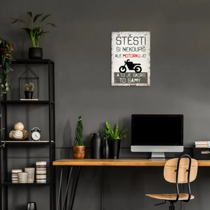 Plakat metalowy Štěstí si nekoupíš Prezent