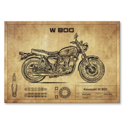 Plakat metalowy Kawasaki W800 Prezent