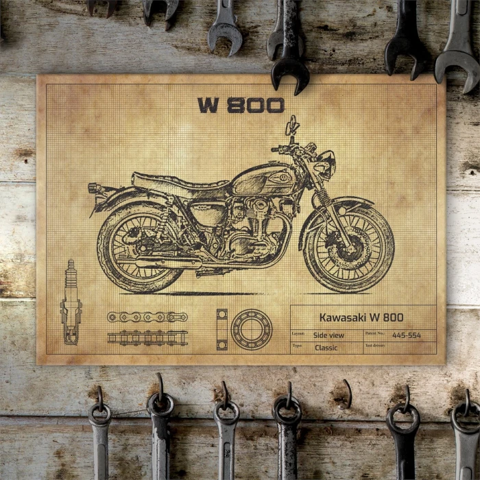 Plakat metalowy Kawasaki W800 Prezent