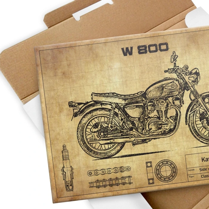 Plakat metalowy Kawasaki W800 Prezent
