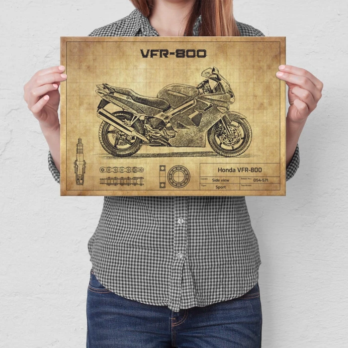 Plakat metalowy Honda VFR-800 Prezent