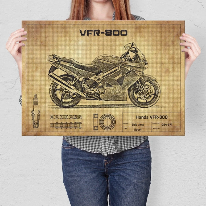 Plakat metalowy Honda VFR-800 Prezent
