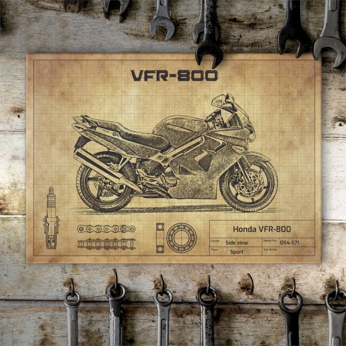 Plakat metalowy Honda VFR-800 Prezent