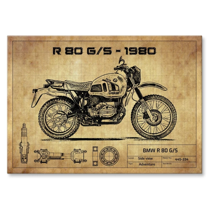 Plakat metalowy BMW R 80 GS Prezent