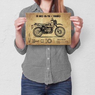 Plakat metalowy BMW R 80 GS Prezent