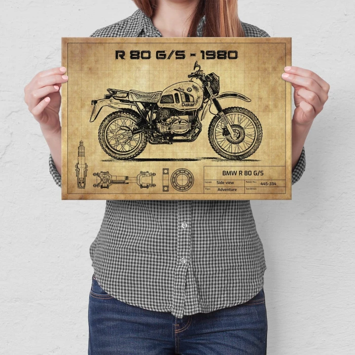 Plakat metalowy BMW R 80 GS Prezent