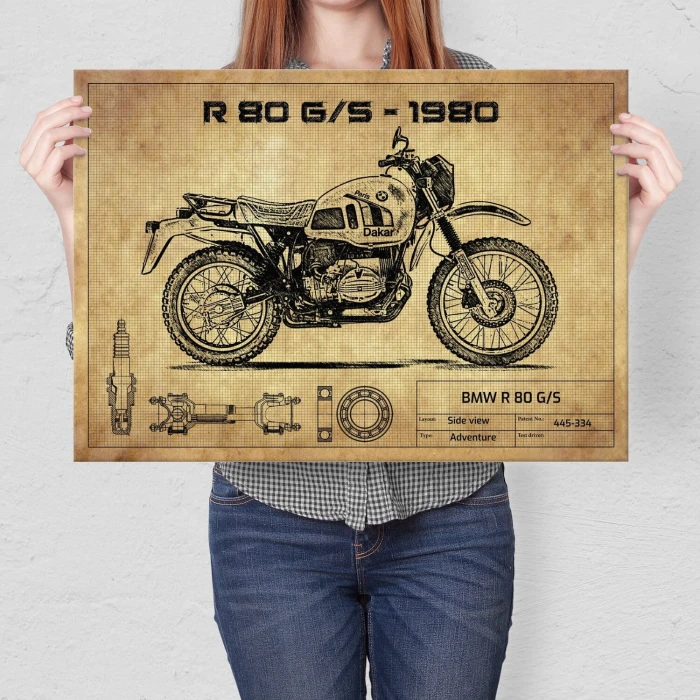 Plakat metalowy BMW R 80 GS Prezent