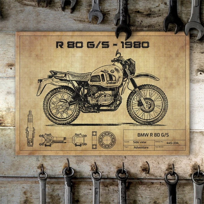 Plakat metalowy BMW R 80 GS Prezent