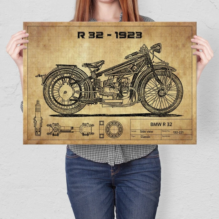 Plakat metalowy BMW R 32 1923 Prezent