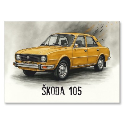 Plakat metalowy Skoda 105 Prezent