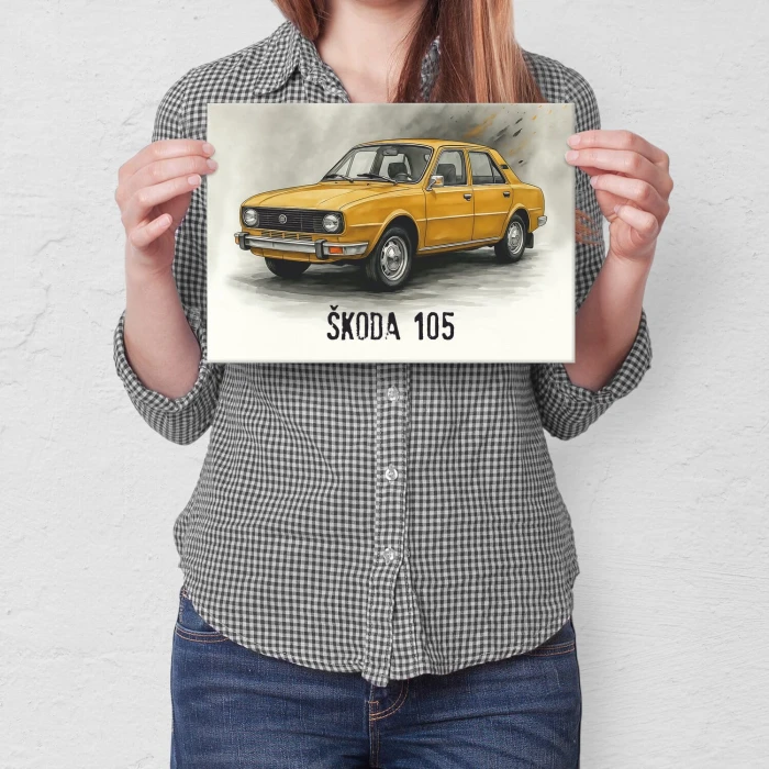 Plakat metalowy Skoda 105 Prezent