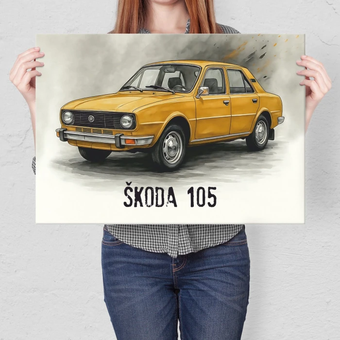 Plakat metalowy Skoda 105 Prezent