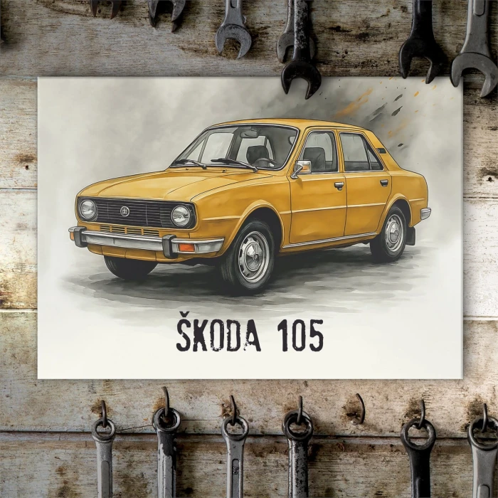 Plakat metalowy Skoda 105 Prezent