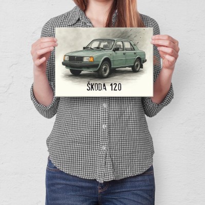 Plakat metalowy Skoda 120 Prezent