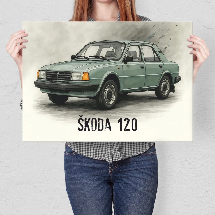 Plakat metalowy Skoda 120 Prezent