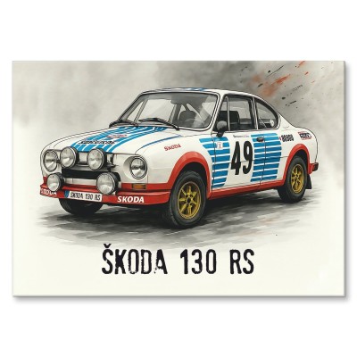 Plakat metalowy Skoda 130 RS Prezent