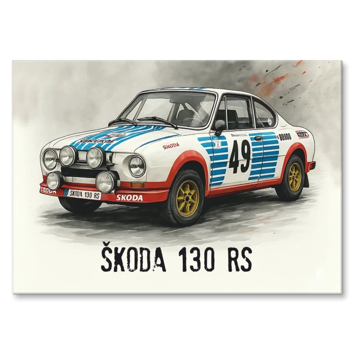 Plakat metalowy Skoda 130 RS Prezent