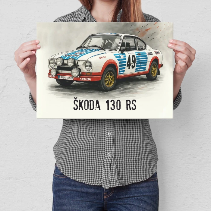 Plakat metalowy Skoda 130 RS Prezent