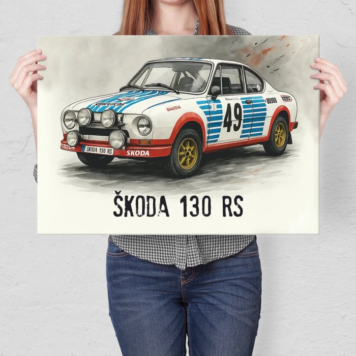 Plakat metalowy Skoda 130 RS Prezent