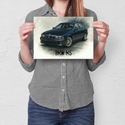 Plakat metalowy BMW M5 Prezent