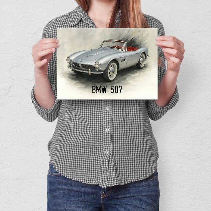 Plakat metalowy BMW 507 Prezent