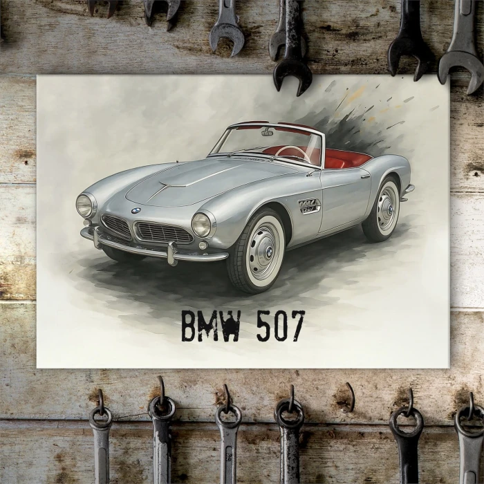 Plakat metalowy BMW 507 Prezent