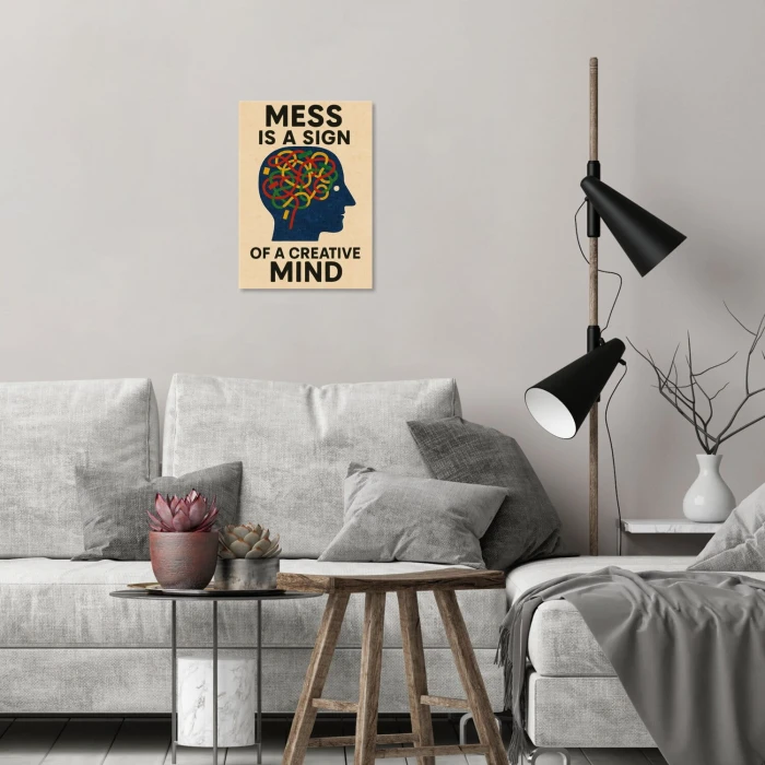 Plakat metalowy Creative mind - mess Prezent